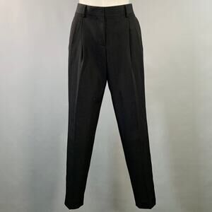 PAUL SMITH Size 2 Black Wool Twill Pleated Tapered Dress Pants
